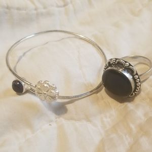 HUGE India gem ring and bracelet gift sets 925 pla